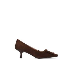 NEW BIBI LOU women's poznan pump 55 kitten heel in brown suede